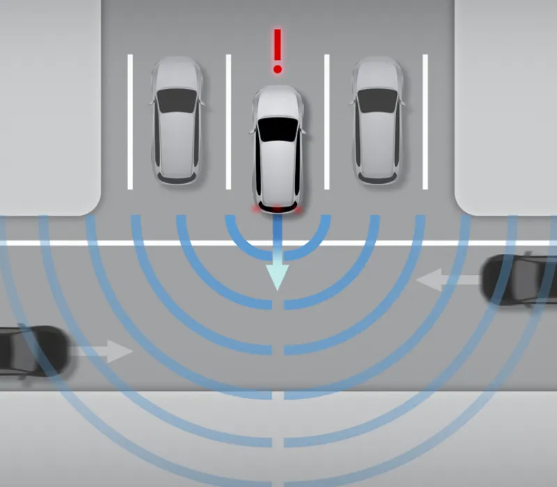 Hátsó keresztirányú forgalomra figyelmeztető rendszer (RCTA)
